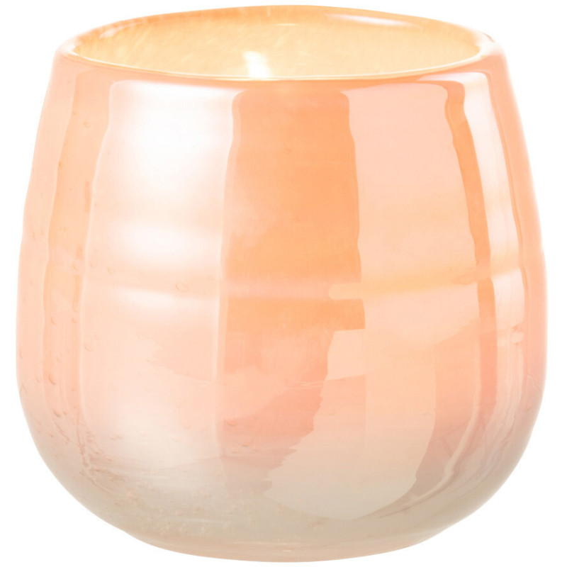 Vase Rond Juliette Hauteur 10 cm en Verre Orange Rose Effet irisé - 3