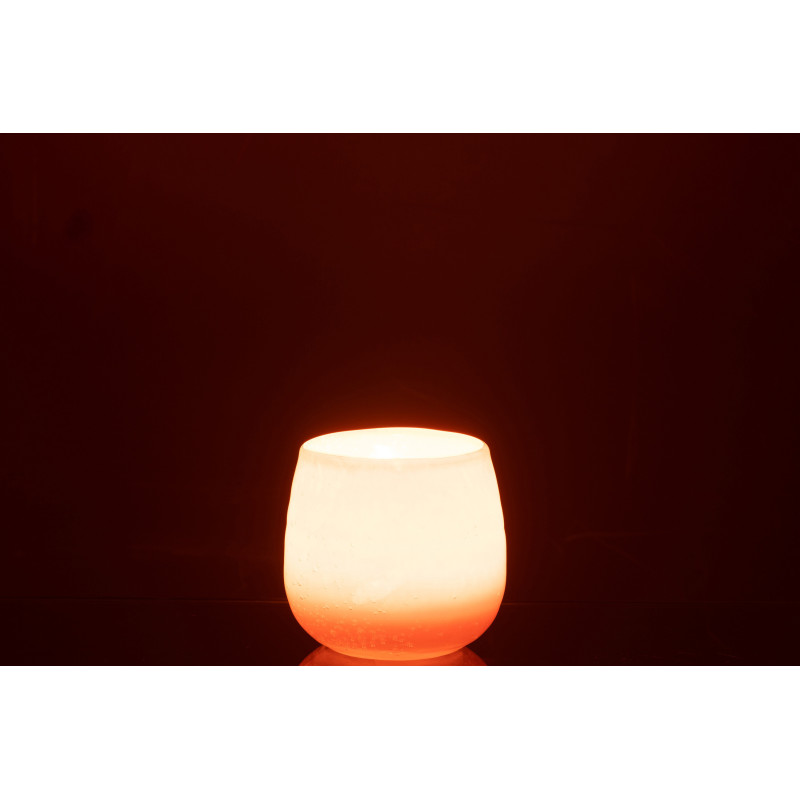 Vase Rond Juliette Hauteur 10 cm en Verre Orange Rose Effet irisé - 4