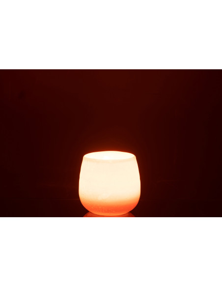 Vase Rond Juliette Hauteur 10 cm en Verre Orange Rose Effet irisé - 4