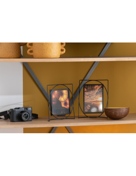 Cadre photo Rectangulaire Designo en Métal Noir pour photo 13x18 - 2