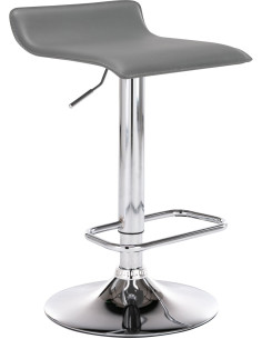Tabouret de bar design minimaliste en Polyuréthane Gris Métal Argenté Brillant Icko - 1