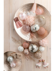 Boule de Noël XL en Verre Argenté Motif étoiles (Lot de 4) - 2