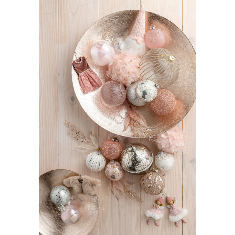 Boule de Noël XL en Verre Argenté Motif étoiles (Lot de 4) - 2