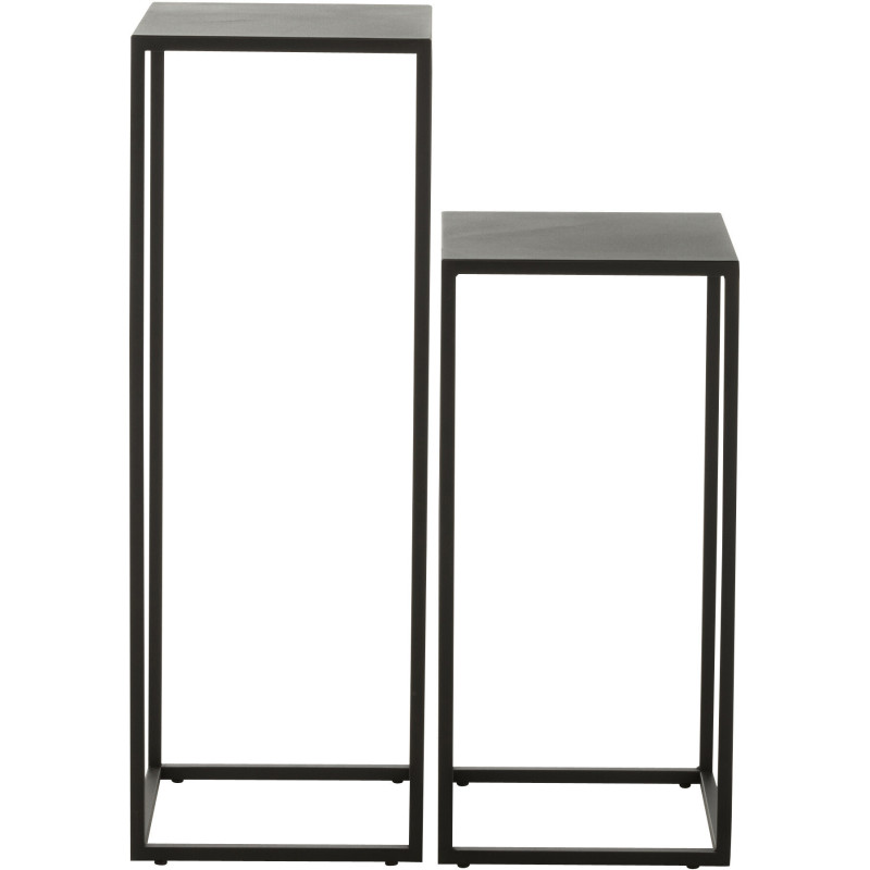 Sellette Haute Gigogne Carrée Loft en Métal Noir (Lot de 2) - 2