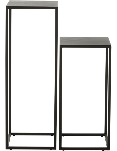 Sellette Haute Gigogne Carrée Loft en Métal Noir (Lot de 2) - 2