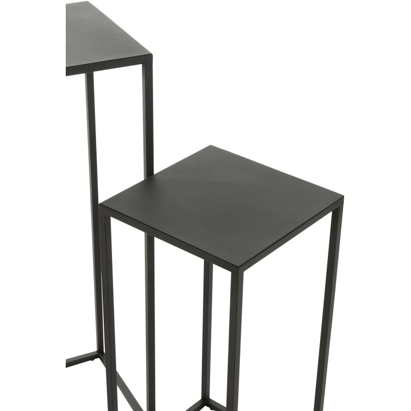Sellette Haute Gigogne Carrée Loft en Métal Noir (Lot de 2) - 4
