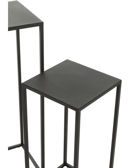 Sellette Haute Gigogne Carrée Loft en Métal Noir (Lot de 2) - 4