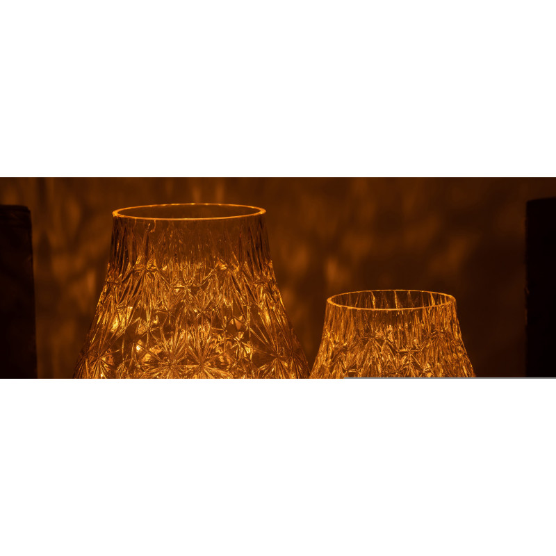 Vase Rond Nox Hauteur 30 cm en Verre Jaune - 7