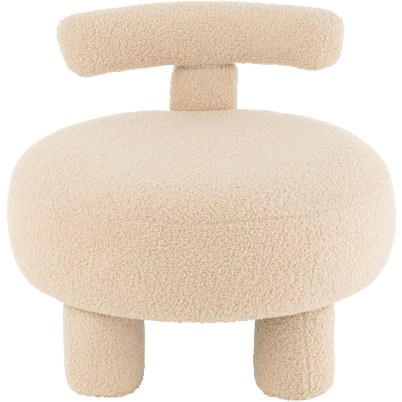 Fauteuil Pouf Sweet en Velours Beige - 2