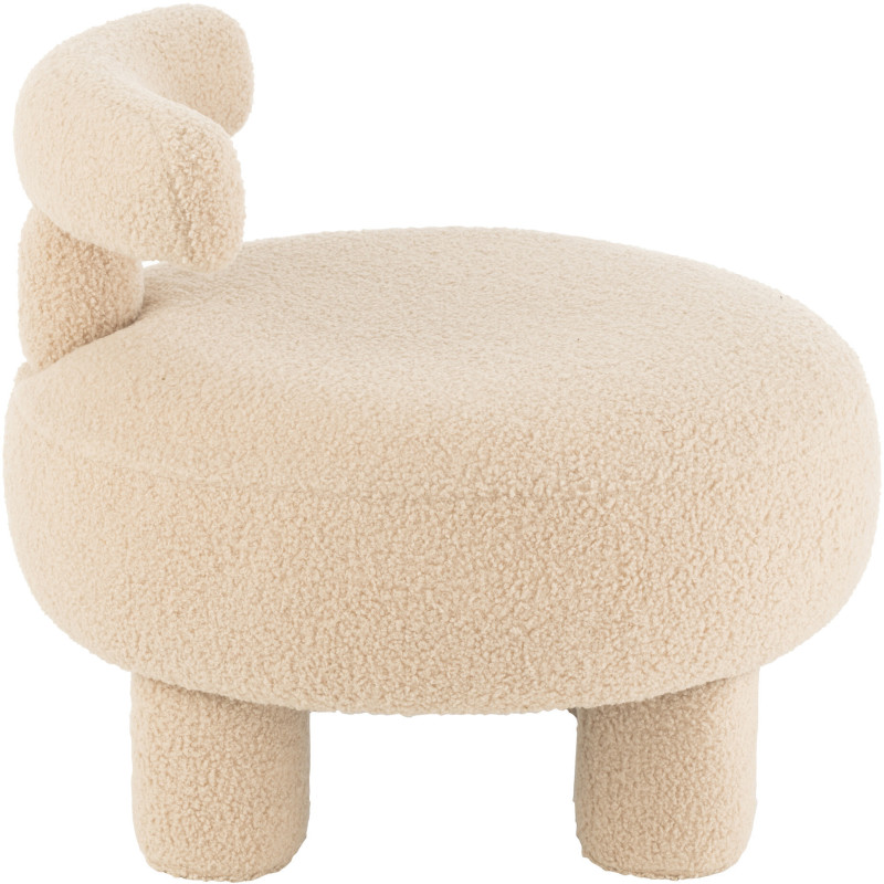 Fauteuil Pouf Sweet en Velours Beige - 3