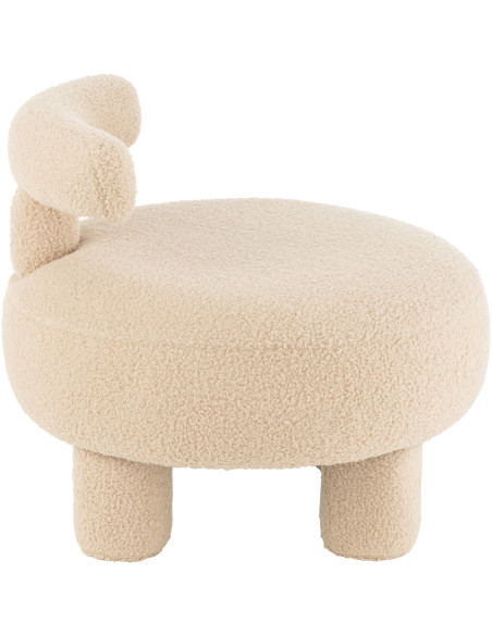 Fauteuil Pouf Sweet en Velours Beige - 3