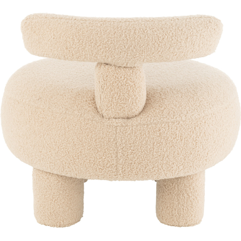 Fauteuil Pouf Sweet en Velours Beige - 4