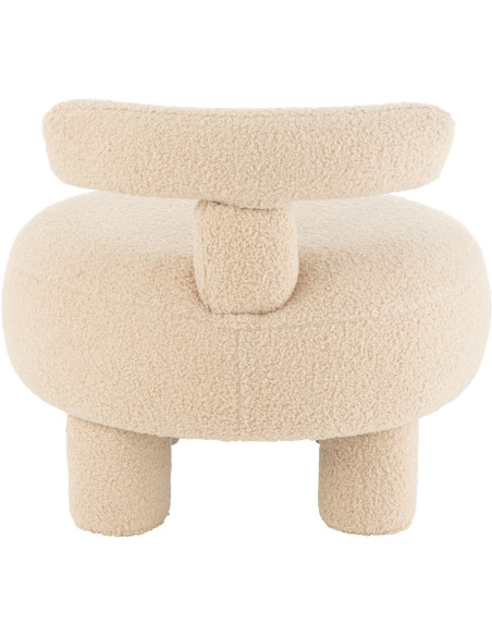 Fauteuil Pouf Sweet en Velours Beige - 4