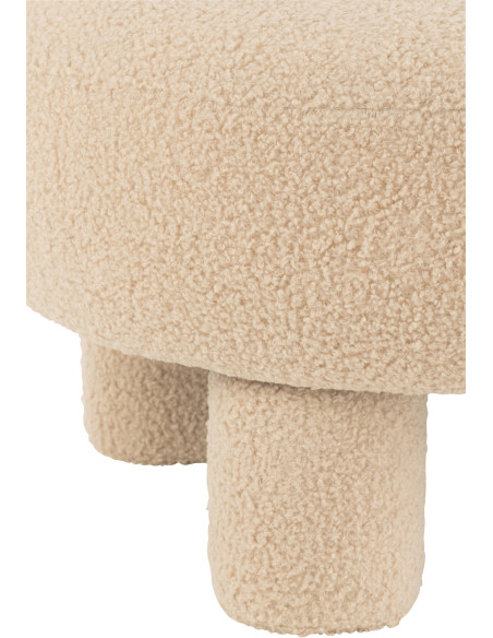 Fauteuil Pouf Sweet en Velours Beige - 5