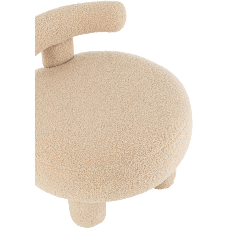 Fauteuil Pouf Sweet en Velours Beige - 6
