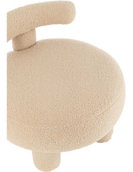 Fauteuil Pouf Sweet en Velours Beige - 6