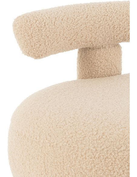 Fauteuil Pouf Sweet en Velours Beige - 7