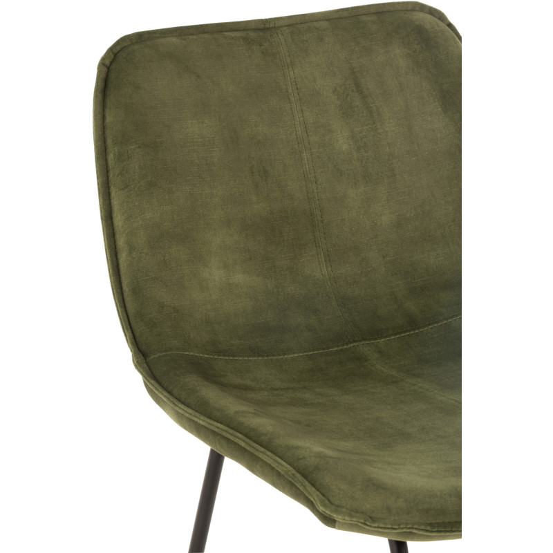 Tabouret de bar avec dossier Laurent en Tissu Vert Métal Noir - 4