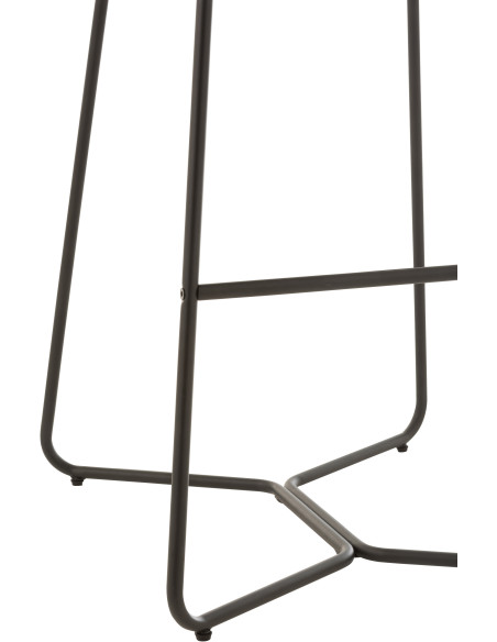 Tabouret de bar avec dossier Laurent en Tissu Vert Métal Noir - 6