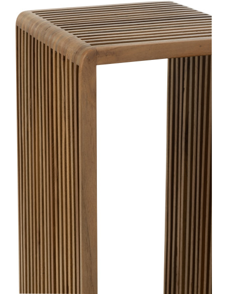 Sellette haute Gigogne Carrée en Bois de teck recyclé Naturel Octave - 7