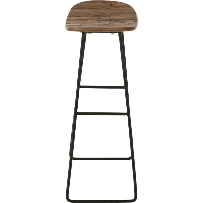 Tabouret de bar Rectangulaire en Bois de teck recyclé Naturel Côme - 3