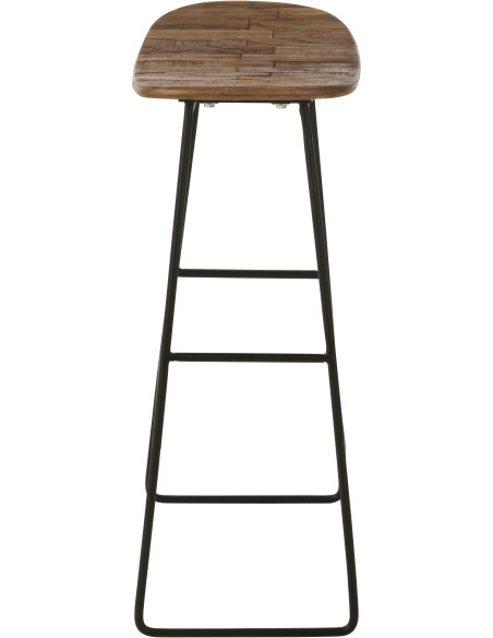 Tabouret de bar Rectangulaire en Bois de teck recyclé Naturel Côme - 3