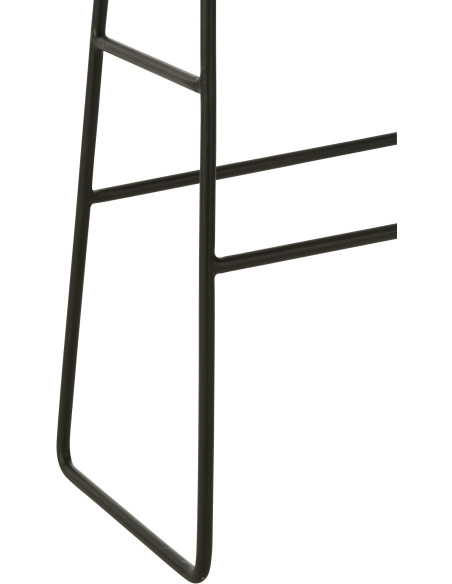 Tabouret de bar Rectangulaire en Bois de teck recyclé Naturel Côme - 5