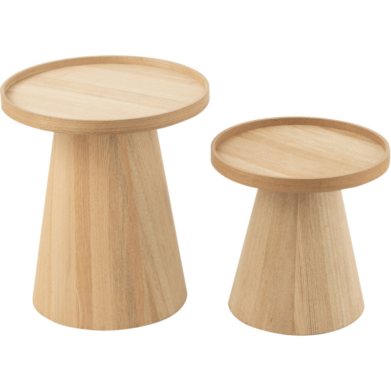 Table basse Gigogne Ronde en Bois Naturel Alba J-Line - 2
