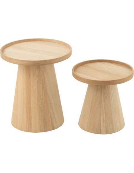 Table basse Gigogne Ronde en Bois Naturel Alba J-Line - 2