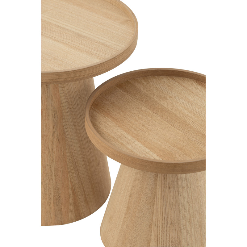 Table basse Gigogne Ronde en Bois Naturel Alba J-Line - 3