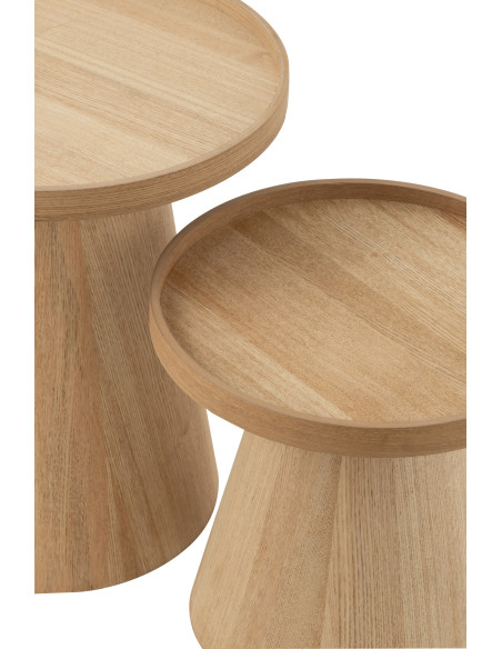 Table basse Gigogne Ronde en Bois Naturel Alba J-Line - 3