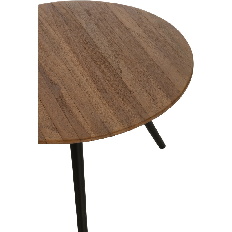 Table d'appoint Gigogne Ronde en Bois de teck recyclé Naturel Côme - 5