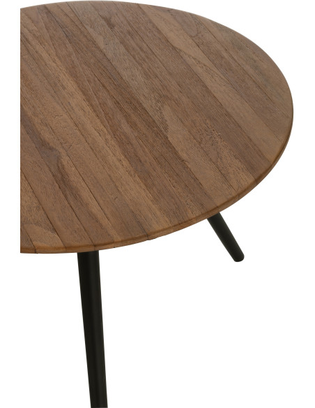 Table d'appoint Gigogne Ronde en Bois de teck recyclé Naturel Côme - 5