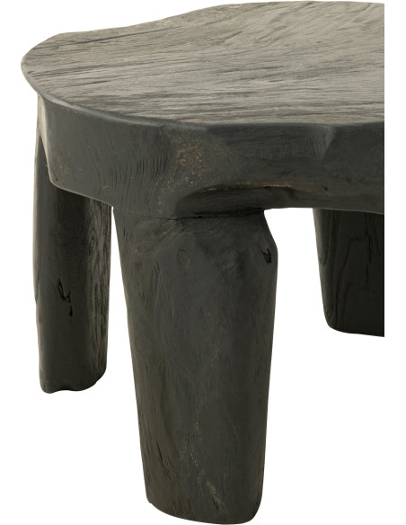 Table basse Gigogne Ronde en Bois de teck Noir Maelie - 3