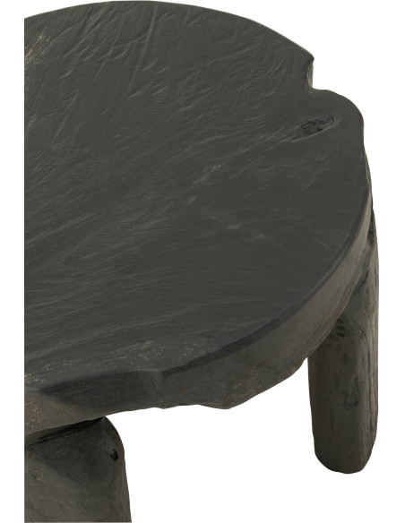 Table basse Gigogne Ronde en Bois de teck Noir Maelie - 4