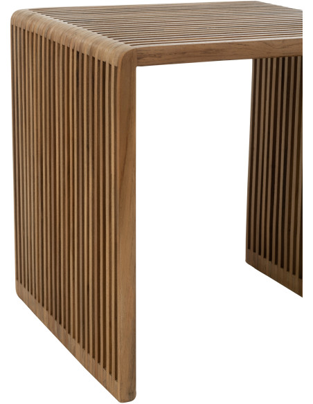 Table basse Gigogne Carrée en Bois de teck recyclé Naturel Octave - 4