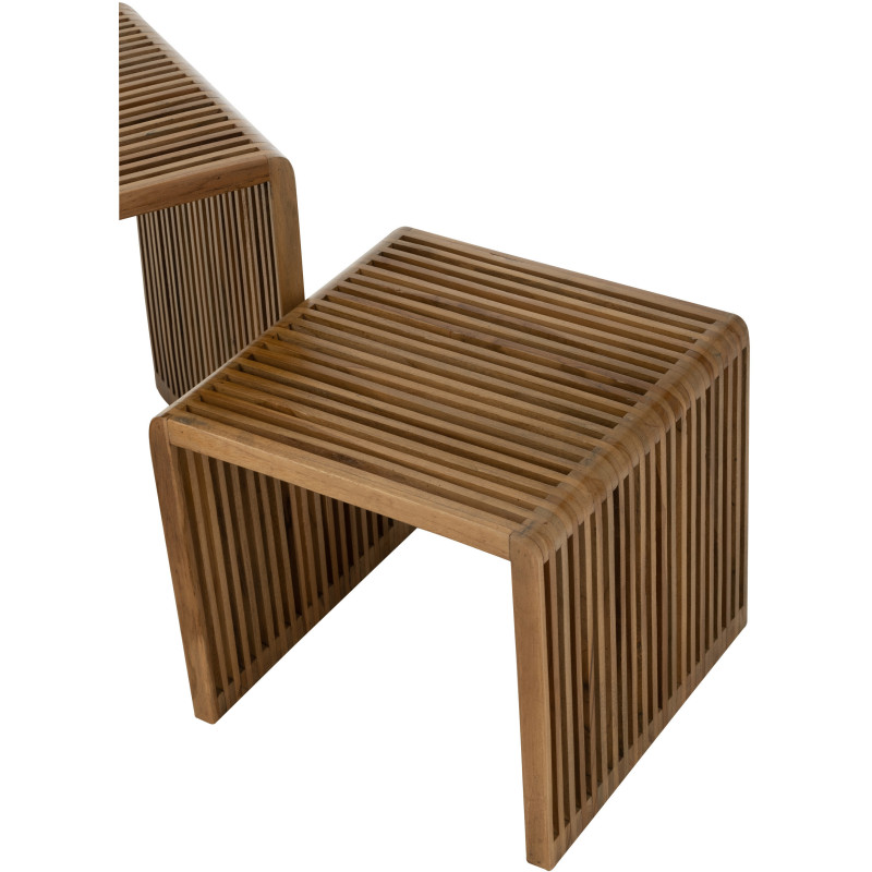 Table basse Gigogne Carrée en Bois de teck recyclé Naturel Octave - 5