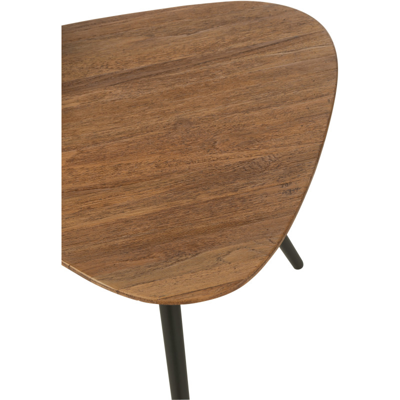 Table d'appoint Gigogne Triangulaire en Bois de teck recyclé Naturel Côme - 5