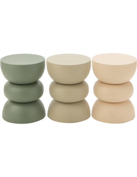 Table d'appoint Ronde en Métal Ivoire Lise - 4