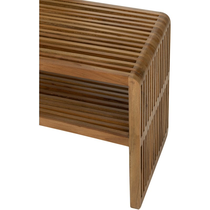 Console Gigogne Rectangulaire 1 étagère en Bois de teck recyclé Naturel Octave J-Line - 5