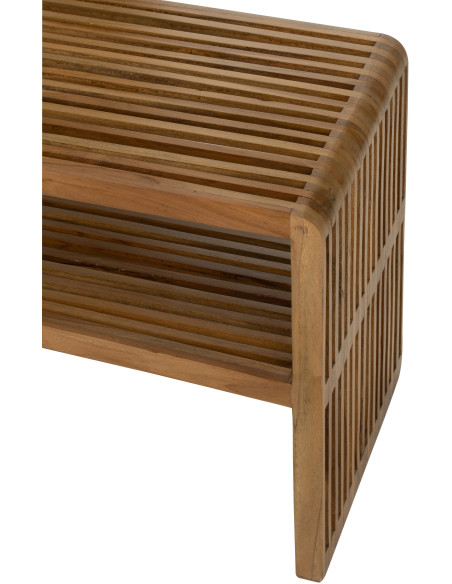 Console Gigogne Rectangulaire 1 étagère en Bois de teck recyclé Naturel Octave J-Line - 5
