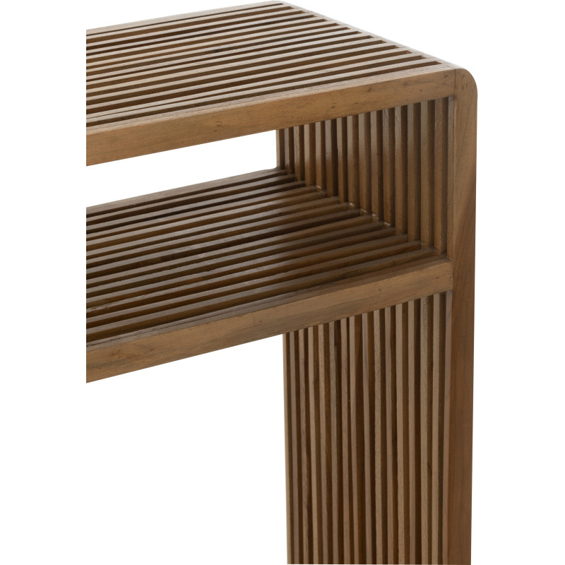 Console Gigogne Rectangulaire 1 étagère en Bois de teck recyclé Naturel Octave J-Line - 6