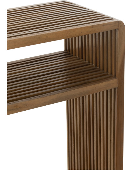 Console Gigogne Rectangulaire 1 étagère en Bois de teck recyclé Naturel Octave J-Line - 6