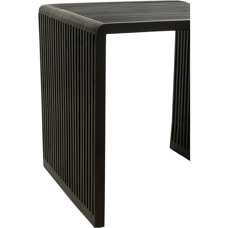 Table basse Gigogne Carrée en Bois de teck recyclé Noir Octave - 4