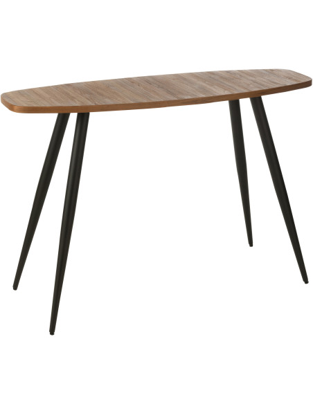 Console Ovale en Bois de teck recyclé Naturel Côme - 1