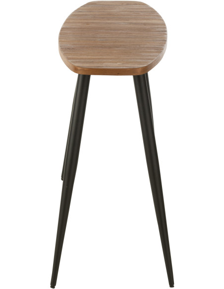 Console Ovale en Bois de teck recyclé Naturel Côme - 4
