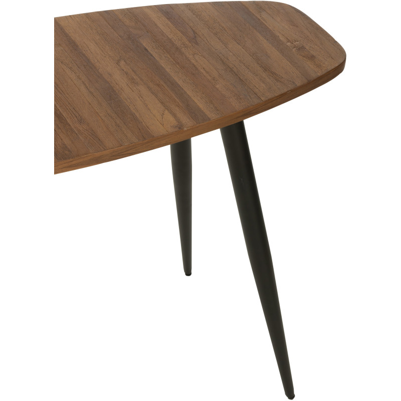 Console Ovale en Bois de teck recyclé Naturel Côme - 6