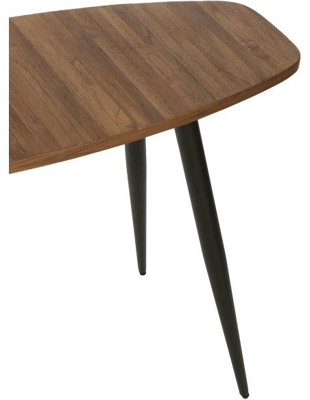 Console Ovale en Bois de teck recyclé Naturel Côme - 6