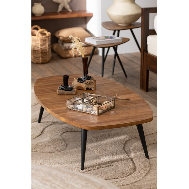 Table basse Rectangulaire en Bois de teck recyclé Naturel Côme - 2
