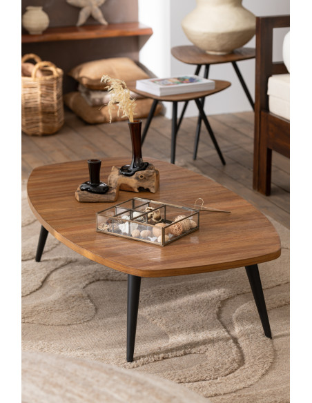 Table basse Rectangulaire en Bois de teck recyclé Naturel Côme - 2